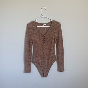 Lightweight sweater body suit with buttons